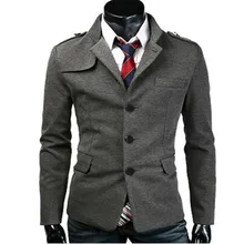 Короткие черные/темно-серые Casacos De Firo размера плюс мужские стильные тонкие топы с воротником-стойкой пальто Верхняя одежда