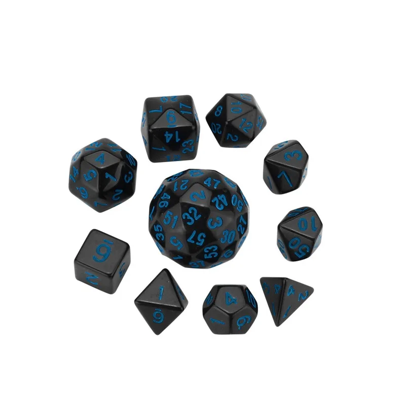 10Pcs 60-sided polyhedral Dice Digital Cubes Party For Game Dungeons & Dragons Polyhedral D60 Multi Sided Acrylic Dice #2P09 (3)