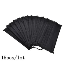 15 шт Нетканая черная Татуировка одноразовая маска для лица независимая упаковка медицинская стоматологическая Ушная петля Анти-пыль хирургические маски для лица