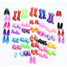 60pair lot New Doll Shoes Bandage Bow High Heel Sandals for Barbies Accessories Toys Fixed Styles