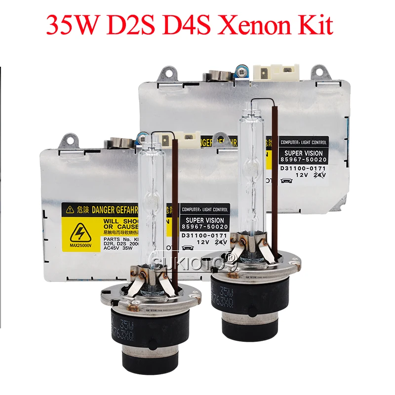 SUKIOTO 12V 35W D2S Xenon HID Kit High Brightess 5500K White HID Replacement Bulb For Toyota Lexus Xenon D2S D4S HID Ballast Kit (3)