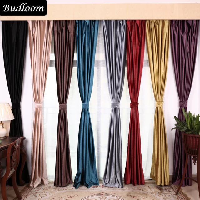 Solid Clic Luxury Curtains For Bedroom Velvet Villa Solid Clic Luxury Curtains For Bedroom Velvet Villa Red Gray Yellow Blue Black Brown