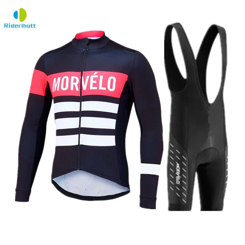 pro team MORVELO Весна Тонкий с длинным рукавом Джерси+ нагрудник шорты велонаборы велосипедная форма ropa ciclismo camisa mtb велосипед bicicleta - Цвет: 3