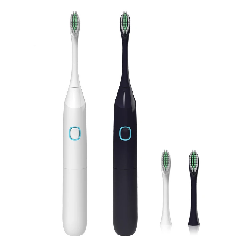 

Portable Sonic Electric Toothbrush Teeth Whitening Oral Hygiene Dental Care AA Battery Operated With 2Pc Replacement Brush Heads