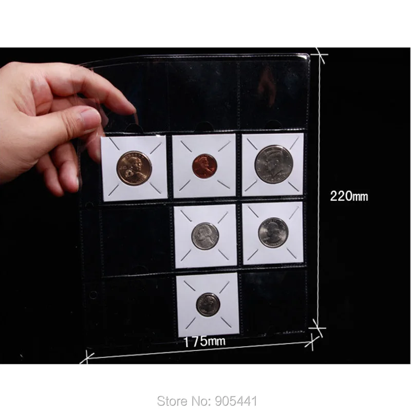 

10 x Coin Holder Flips 12 Pocket Album Pages Conventional Size Exclusive Sales Suitable for Paper Coin Holders Flips