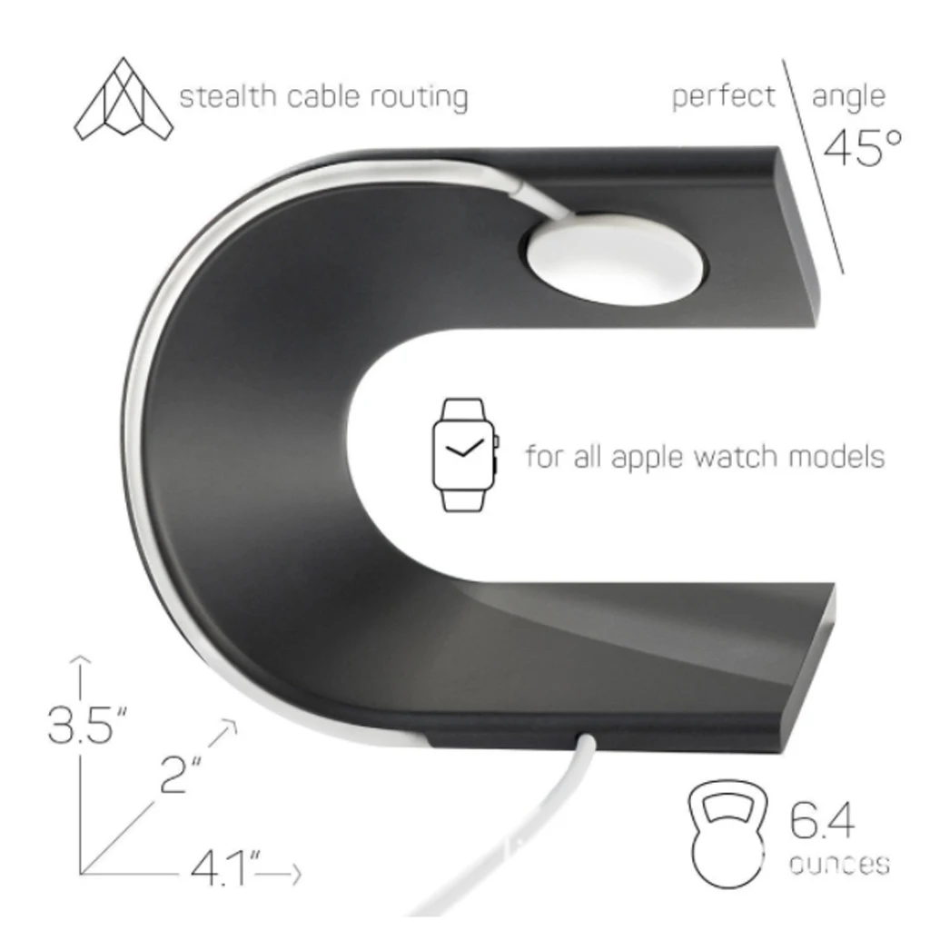  Aluminum Dock Watch Holder Charging Stand for iWatch 3 38 42 MM Not include for iWatch Charger Pad 