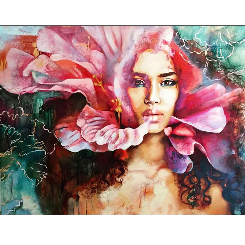 DIY Diamond Embroidery Painting Pretty girl 3d square diamond embroidered mosaic Full with crystals icons of a photo | Дом и сад