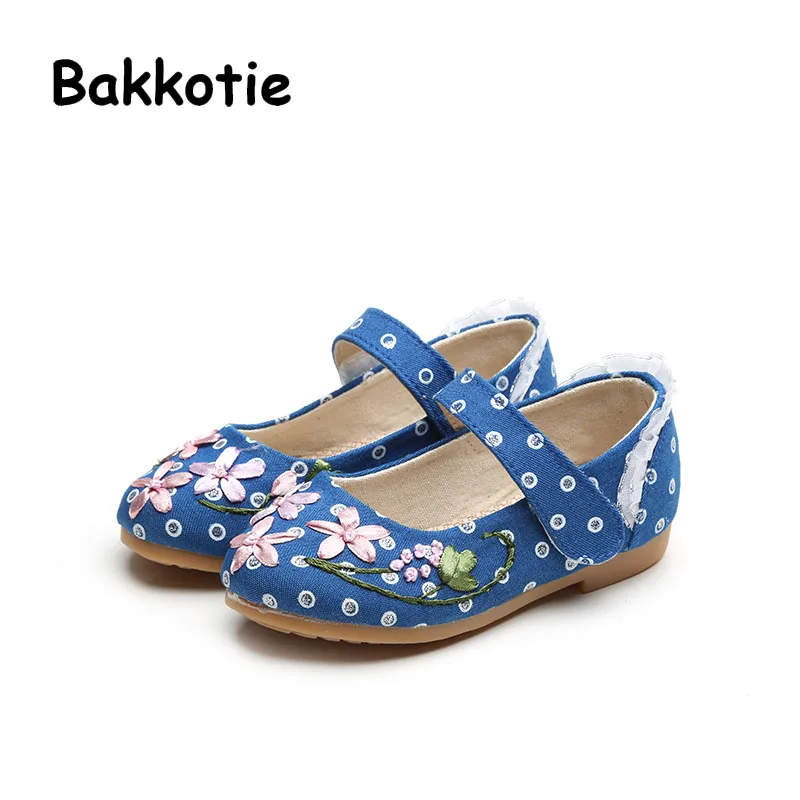 

Bakkotie 2017 Fashion Baby Spring Autumn Mary Jane Princess Children Casual Embroider Shoe Kid Brand Toddler Flower Flat Girl
