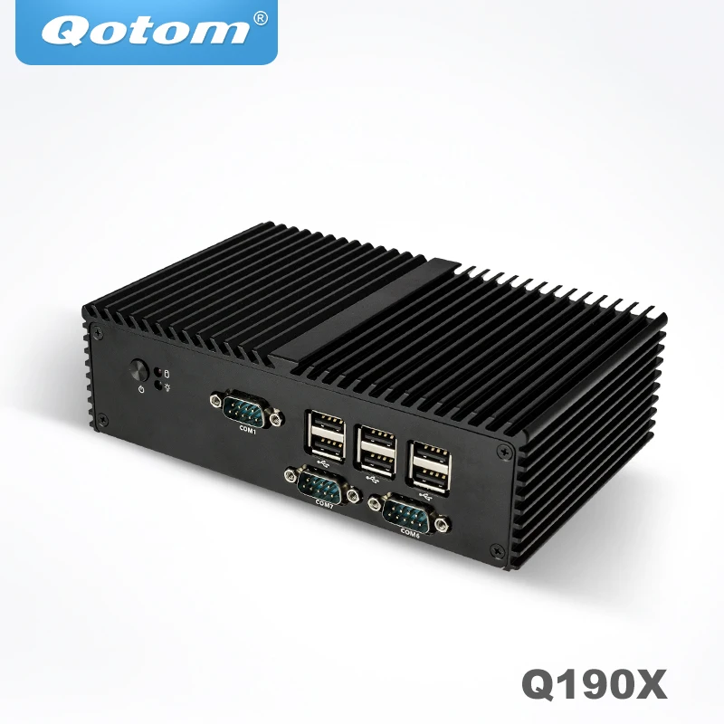 Мини компьютер Qotom Q190X без вентилятора мини J1900 J1800 с поддержкой Ubuntu 7rs232 две LAN