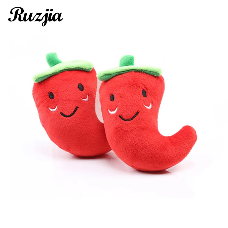 

Cute Chili Interactive Dog Squeak Plush Toys for Small Large Pets Magic Animals Chew Training Teeth Grinding Kitten Cat Products