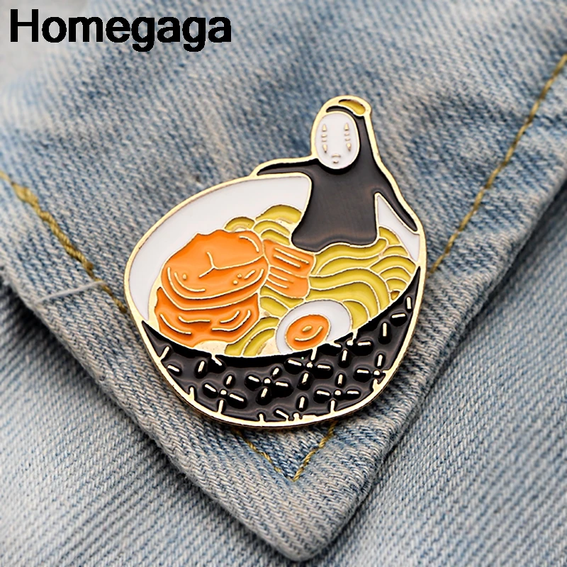 

Homegaga Spirited Away No face man Zinc tie Pins backpack clothes brooches for men women hat decoration badges medals D2136