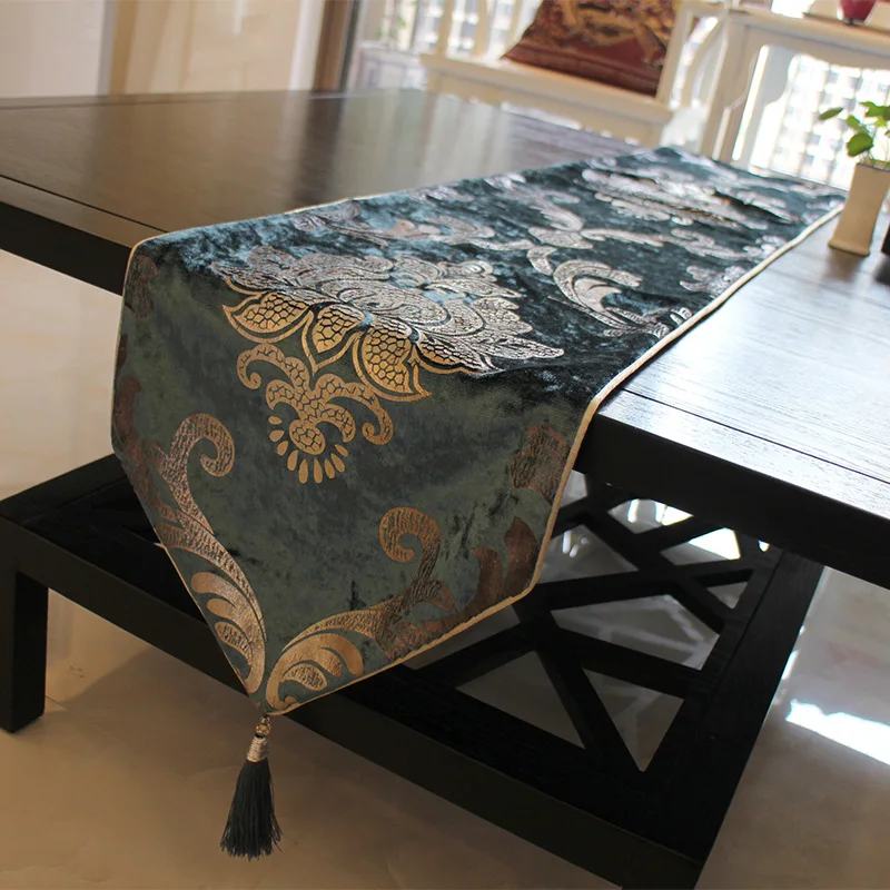 Chinese Embroidered Classical Blue Tv Table Bed Flag Table Runner M421 Table Runner