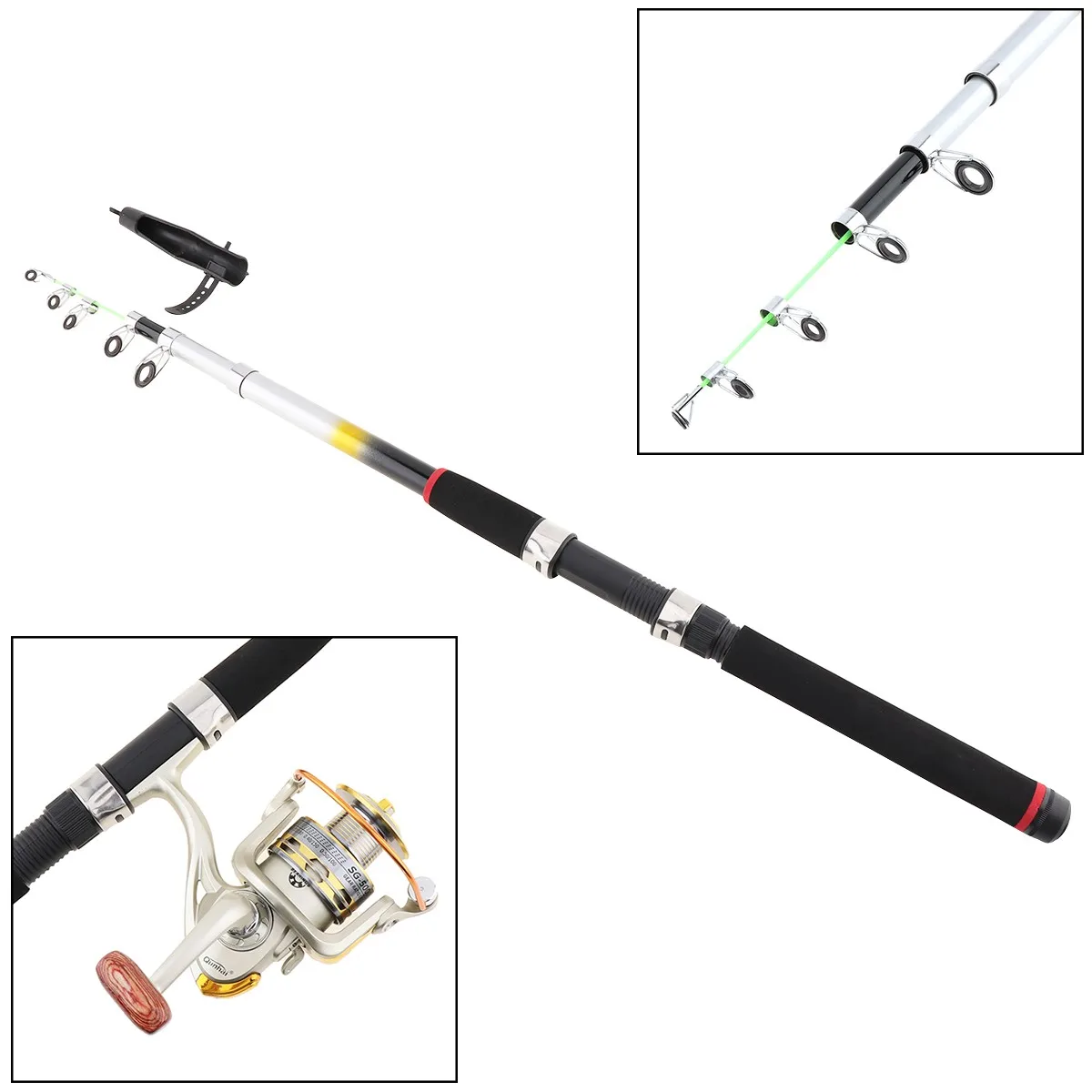 2.4 m المحيط الصيد الصيد قضيب بكرة المجموعات طقم كامل تلسكوبي الغزل القطب إغراء خط هوك المسار أداة مجموعة 2.4 m المحيط الصيد الصيد قضيب بكرة المجموعات طقم كامل تلسكوبي الغزل القطب إغراء خط هوك المسار أداة مجموعة