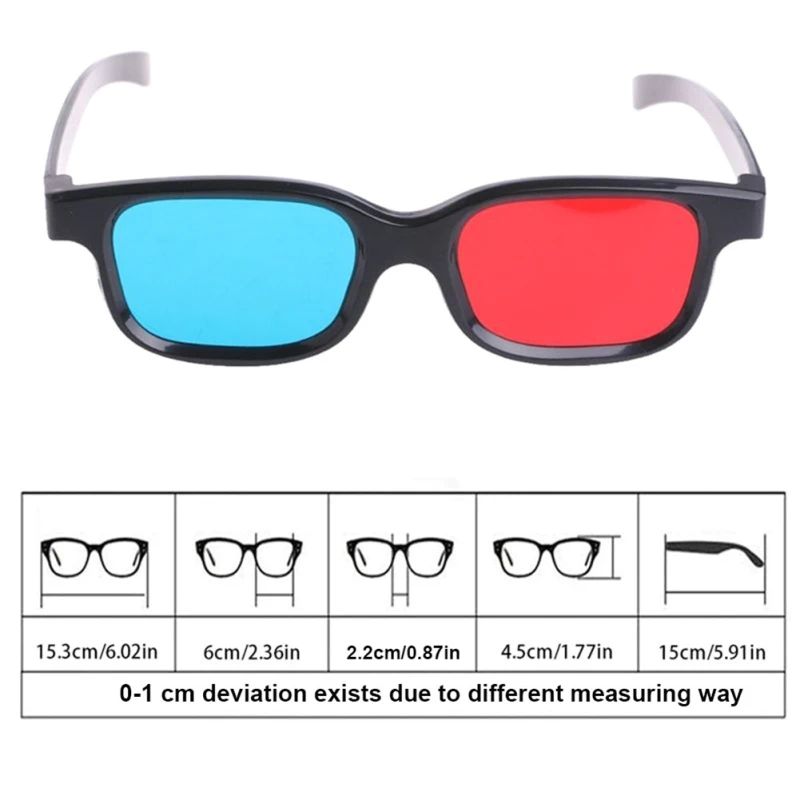 1pc Red Blue 3d Glasses Frame For Dimensional Anaglyph Movie Dvd Game Stereo Red And Blue Glasses