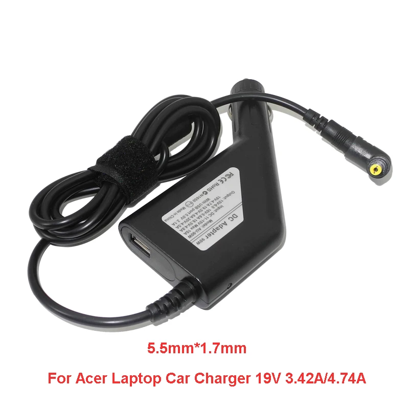 19V 4.74A 90W for Acer Laptop Dc Car Charger Adapter
