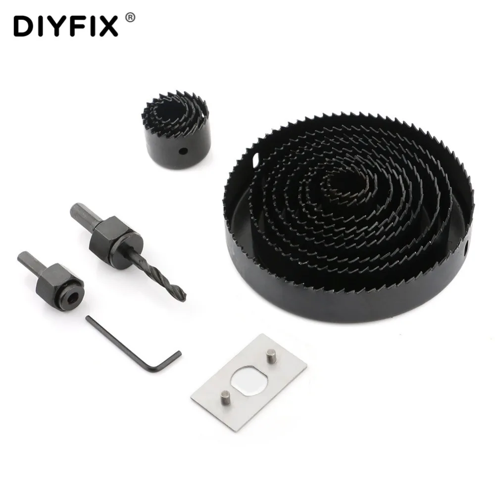 Набор корончатых пил DIYFIX 13 шт. сверлильный инструмент резак для дерева и металла