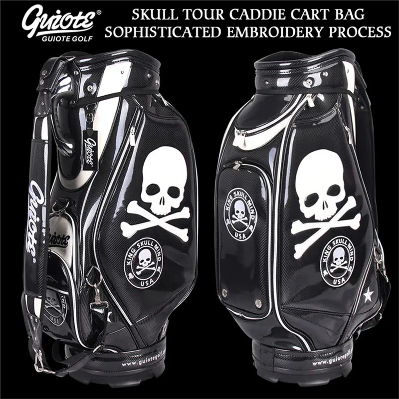 [2 цвета] King Skull USA Golf Caddie Cart Сумка из искусственной кожи Golf Tour Staff сумка с дождевиком 5-way для мужчин и женщин