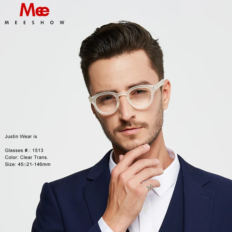 Meeshow, прозрачные очки для чтения, мужские чистые очки, Ретро стиль, европейское качество, wo, мужские очки с диоптриями, Семейный комплект, 1513+ 2,5