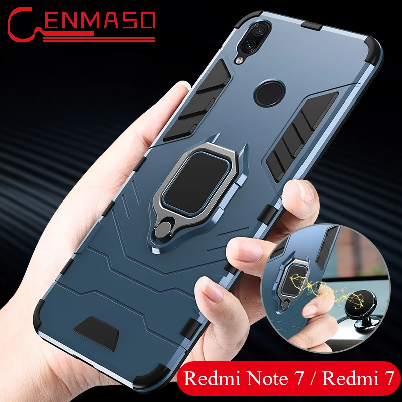 

For Xiaomi Redmi Note 7 Pro case Magnetic Car Hold Shockproof Soft Bumper Phone Cover for Redmi Note 6 Pro 7 Armor Ring Case