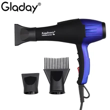 Профессиональный ионический фен Gladay Hai с резиновым покрытием 2 Nozzels быстрая сушка фен 1875 Вт-2000 Вт двигатель переменного тока