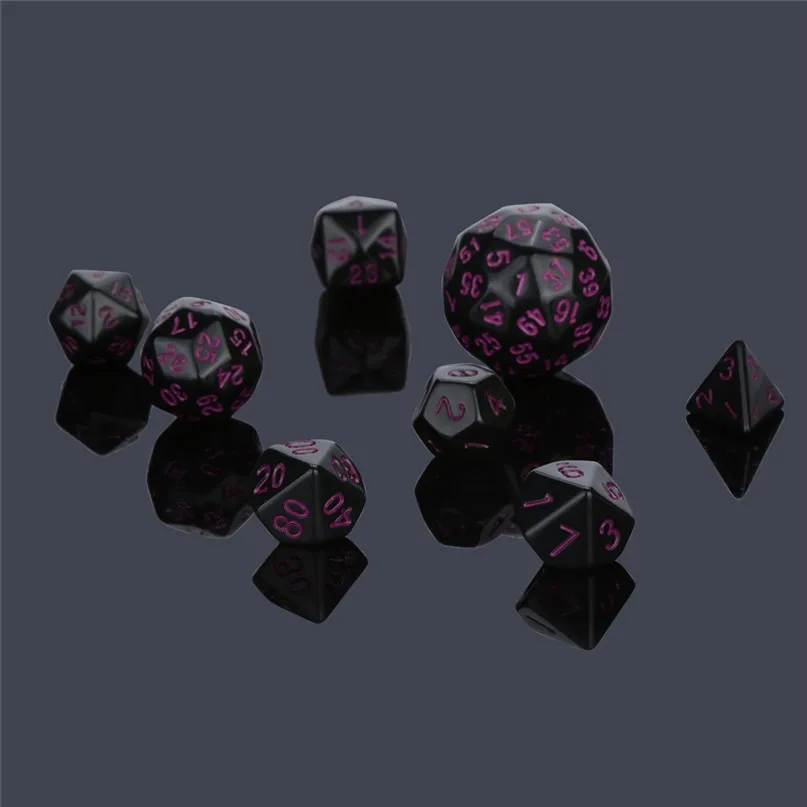 10Pcs 60-sided polyhedral Dice Digital Cubes Party For Game Dungeons & Dragons Polyhedral D60 Multi Sided Acrylic Dice #2P09 (13)