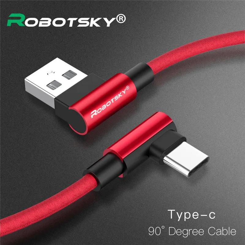 2.4A usb type C зарядный кабель 90 градусов type-C 3,1 кабель для передачи данных USB-C зарядное устройство код для samsung Galaxy S8 S9 Note 8 Macbook