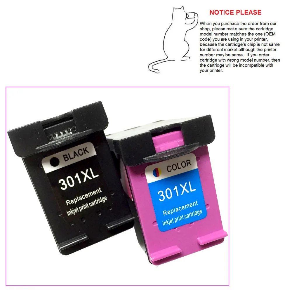 YOTAT Remanufactured ink cartridge for HP 301 HP301 HP301XL for HP Deskjet 1000 1050 2000 2050