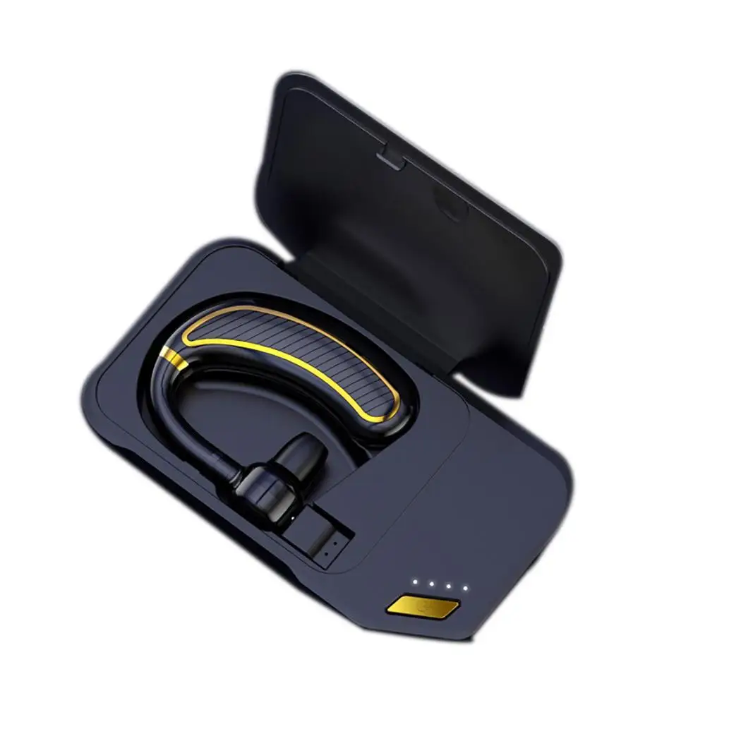 

Bluetooth Earphone with Microphone 32 hours Work Time Wireless Headset Sport Music Earbuds Long Lasting Earhooks White Gold