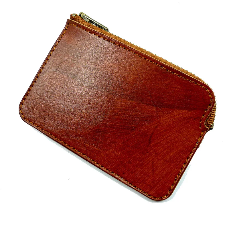 

Mini Super Slim Invisible Small Zipper Waist Pocket Genuine Leather For Bank Card L85-55d