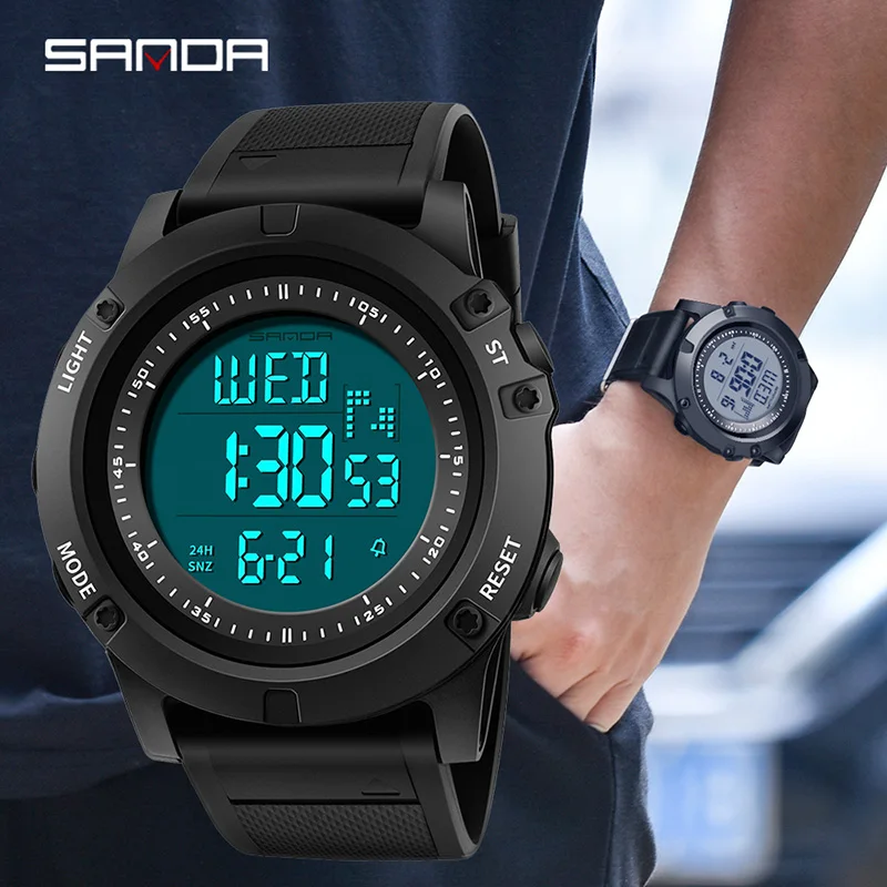 SANDA Military Men Sport Watch LED Digital Watch Countdown shockproof Waterproof Relogio Masculino Chronos font b