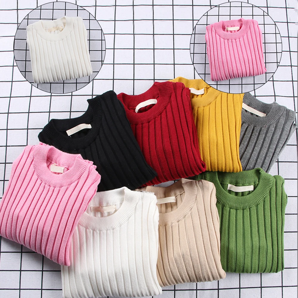Girls Sweater Pink Tiny Cotton Winter Autumn Fashion Boys Shirt Knitted Sweaters Children Sweaters Pullover Ribbed Cardigan Tops crew neck ribbed knitted heather sweater
