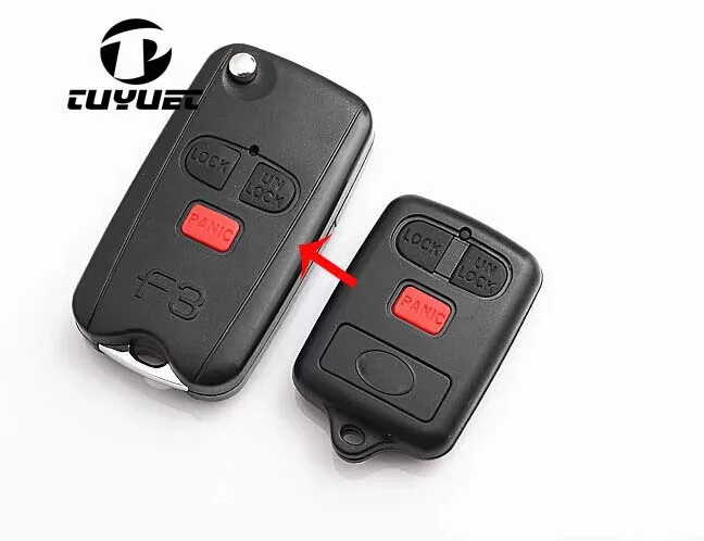 

Modified Folding Flip Remote Key Shell For BYD F3 F3R 3 Buttons Uncut Blade Key Blanks Case