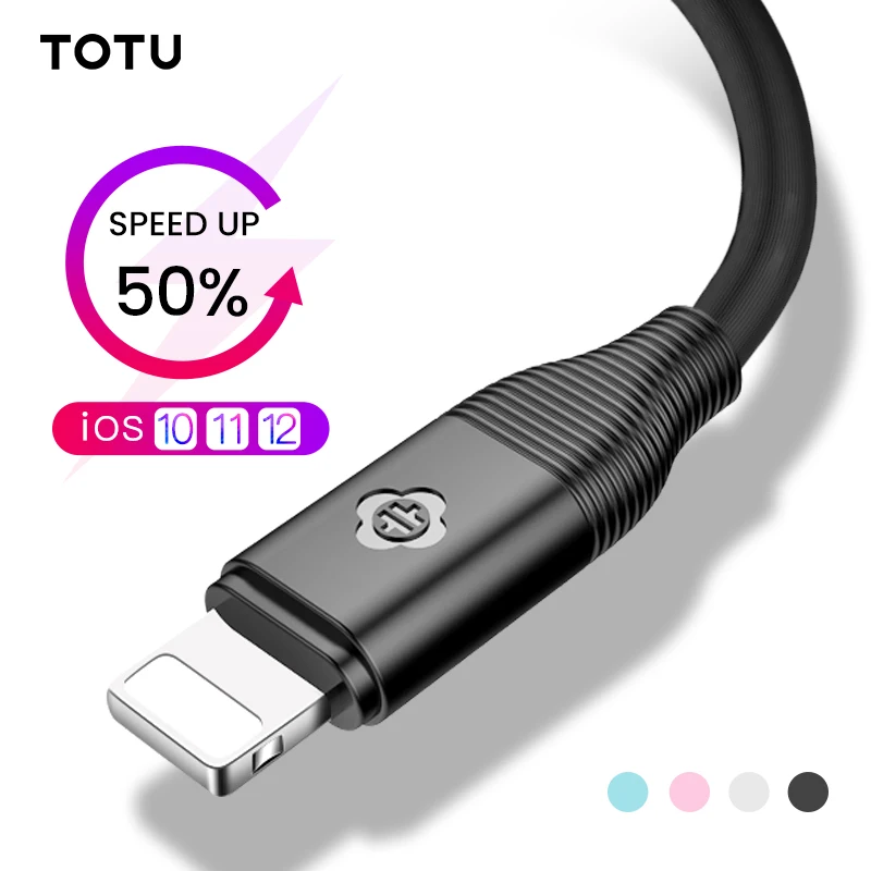 TOTU USB кабель для iPhone X XS MAX XR 8 7 6 5 6s S Plus Кабель быстрой зарядки мобильного телефона