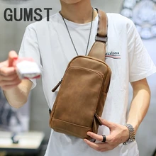 Новая сумка мужская нагрудная сумка с одним плечевым ремнем на спине сумка высокого качества из искусственной кожи для путешествий мужские сумки через плечо винтажная нагрудная сумка