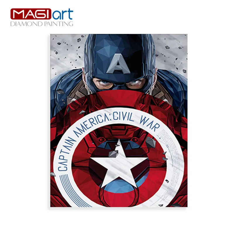 

Diamond painting accessories,Diamond embroidery,5D DIY mosaic Diamant, picture of rhinestones,full round Captain America ZMC002