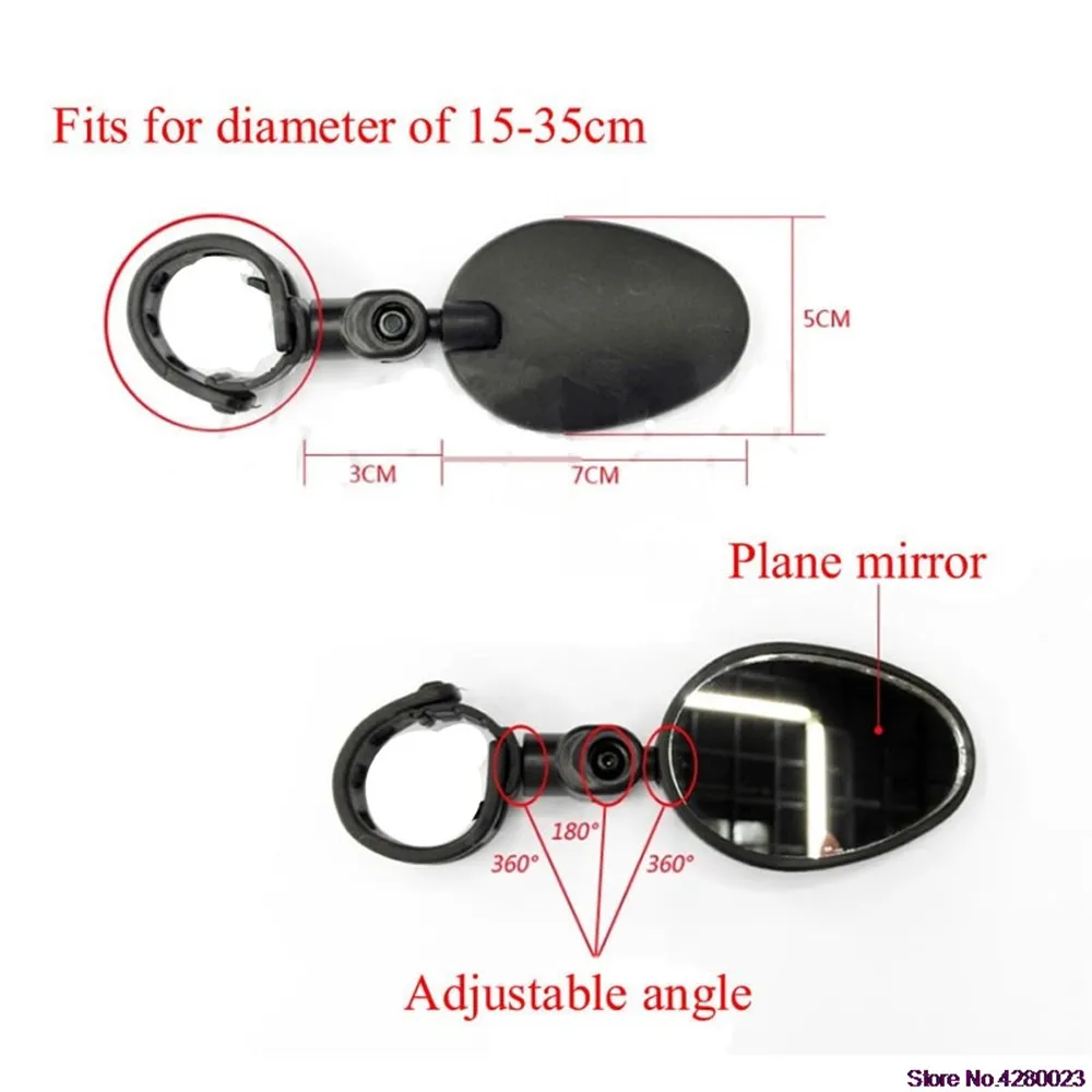 Universal MTB Handlebar Mirror 360C Rotate Bike Bicycle Rearview