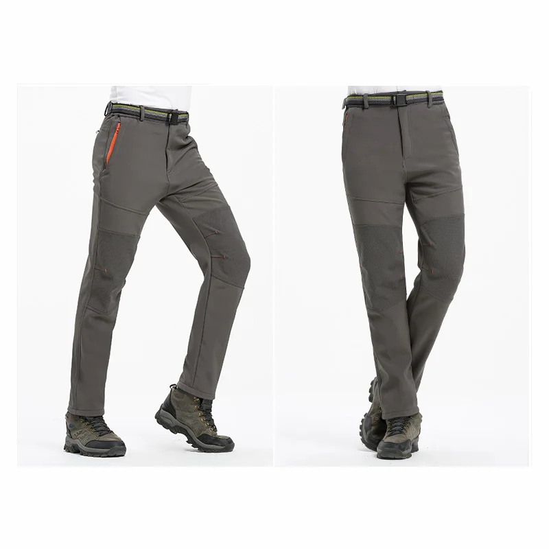 Iemuh marca Pantalones de senderismo hombres invierno térmico a prueba de viento Softshell Pantalones impermeable trekking escalada esquí Pantalones