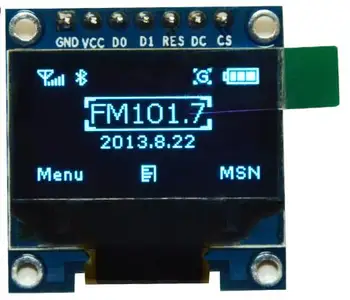 

0.96 inch Blue OLED Module SSD1306 Drive IC 128*64 IIC/SPI Interface 7 pin
