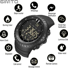 GIMTO Sport Smart Watch Men Ios Android Chronograph Stopwatch Electronics Watches Digital Bluetooth Watch Smartwatch Pedometer warden electronic men smart watch led sport life waterproof pedometer smartwatch bluetooth digital watch for android ios phone