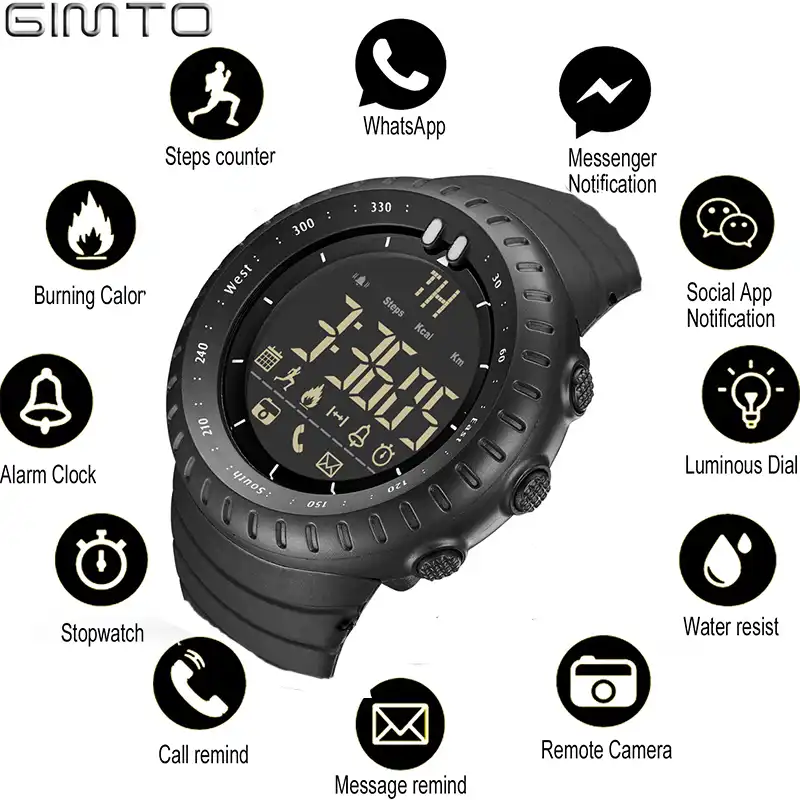 lever Langskomen rust Gimto Sport Smart Horloge Mannen Ios Android Chronograaf Stopwatch  Elektronica Horloges Digitale Bluetooth Horloge Smartwatch Stappenteller -  horloge mannen - horloge voor - horloges voor mannen - AliExpress