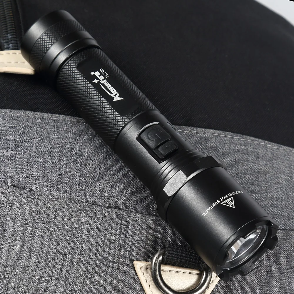 AloneFire TK700 CREE светодиодный Полиция Вспышки светильник безопасности и самообороны ультра яркий фонарь Usb Перезаряжаемые Тактический патруль светильник