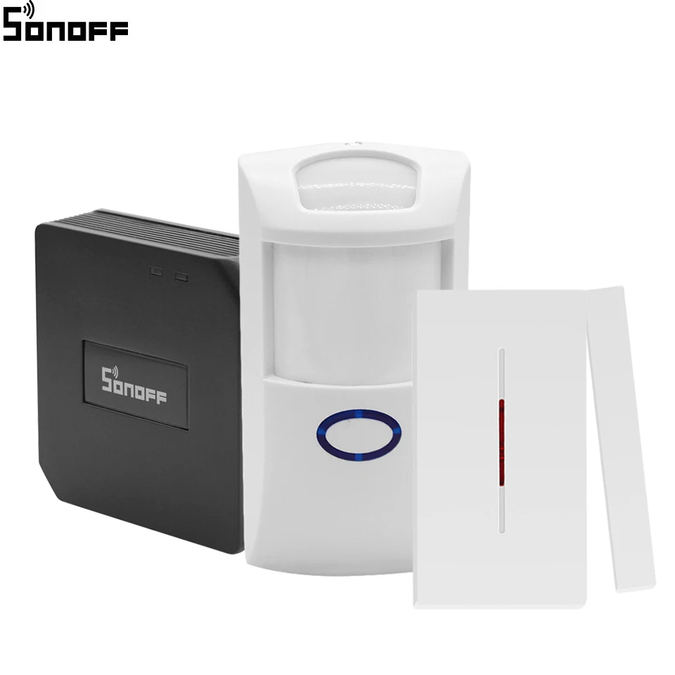 Sonoff RF мост 433 МГц Wifi беспроводной PIR датчик движения двери и окна сигнализации для
