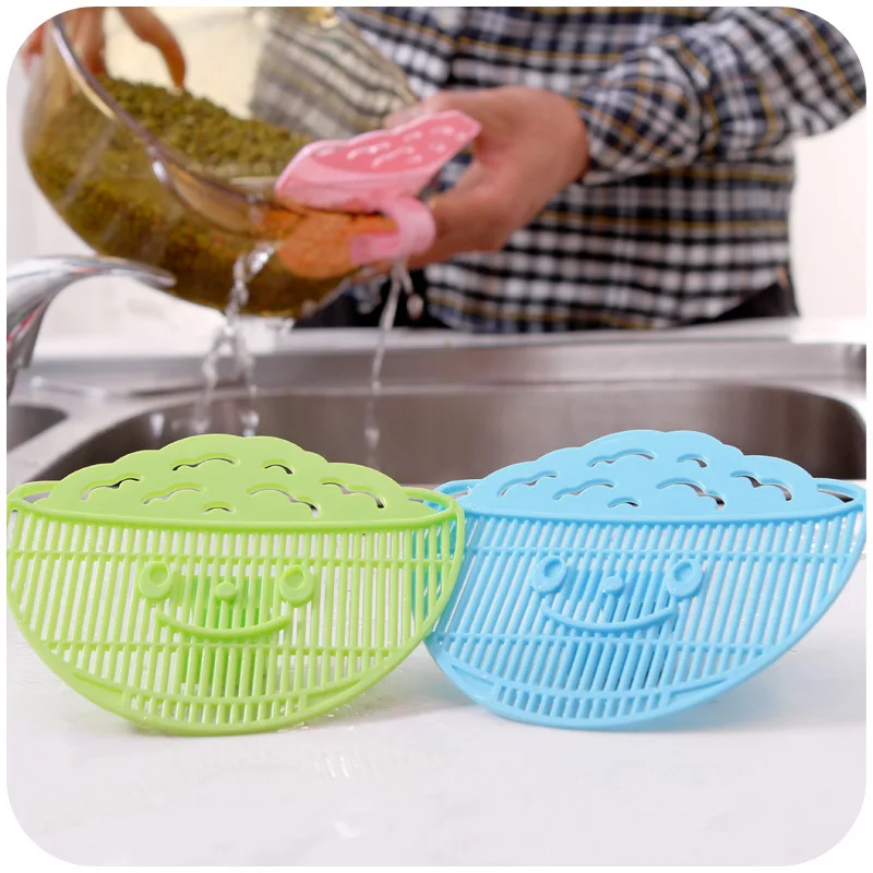 Smile can clip Тип очистки сито для мытья риса сливное устройство сито для приготовления пищи инструменты фильтр для мусора кухонный гаджет