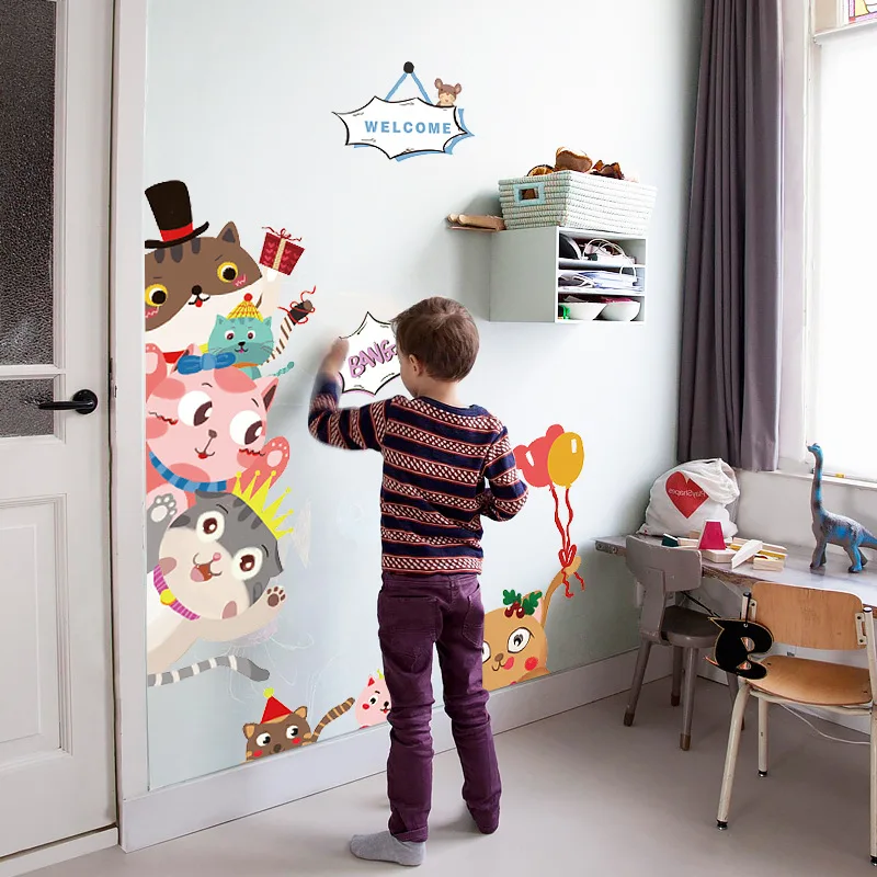 الكرتون القط الحيوانات ملصقات جدار DIY الأطفال جدارية الشارات للأطفال غرف الطفل خزانة غرفة النوم باب الديكور الكرتون القط الحيوانات ملصقات جدار DIY الأطفال جدارية الشارات للأطفال غرف الطفل خزانة غرفة النوم باب الديكور