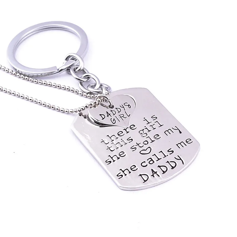 

New Arrival Fashion Jewelry Daddy Daughter Necklace "There's This Girl She Stole My Heart She Calls Me Daddy" Father's Day Gift