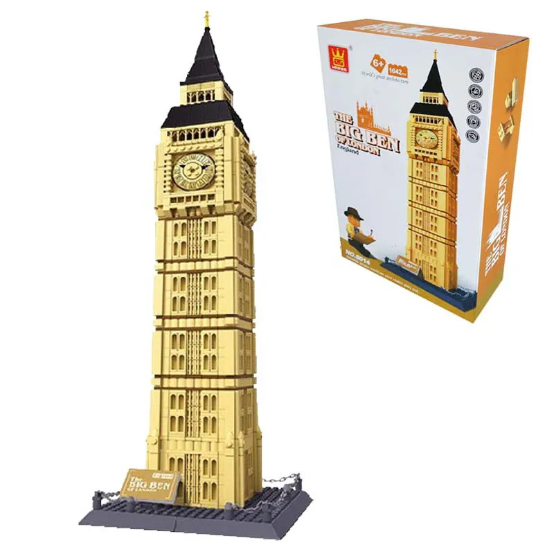 

1642Pcs WANGE 5212 Architecture London Big Ben Figures Blocks Compatible Legoe Construction Building Bricks Toys For Children