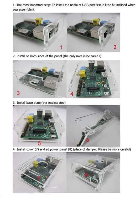 Прозрачный Pi коробка для Raspberry Pi+ чистый алюминиевый теплоотвод комплект(3 шт./комплект