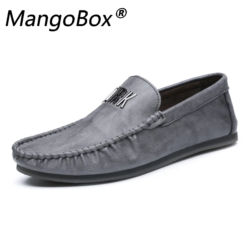 

Mangobox Leather Men Casual Business Shoes Luxury Brand 2019 Mens Loafers Moccasins Slip on Black Driving Shoes Plus Size 39-44