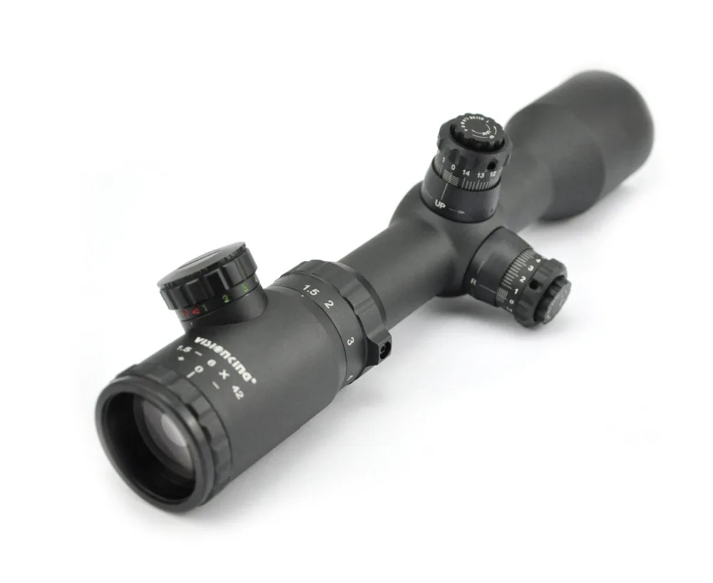 

Visionking 1.5-6x42 Riflescope Mil-Dot 30mm IR For 223 308 30-06 AR15 AK For Hunting Military Optics Riflescope W/21mm Mounts