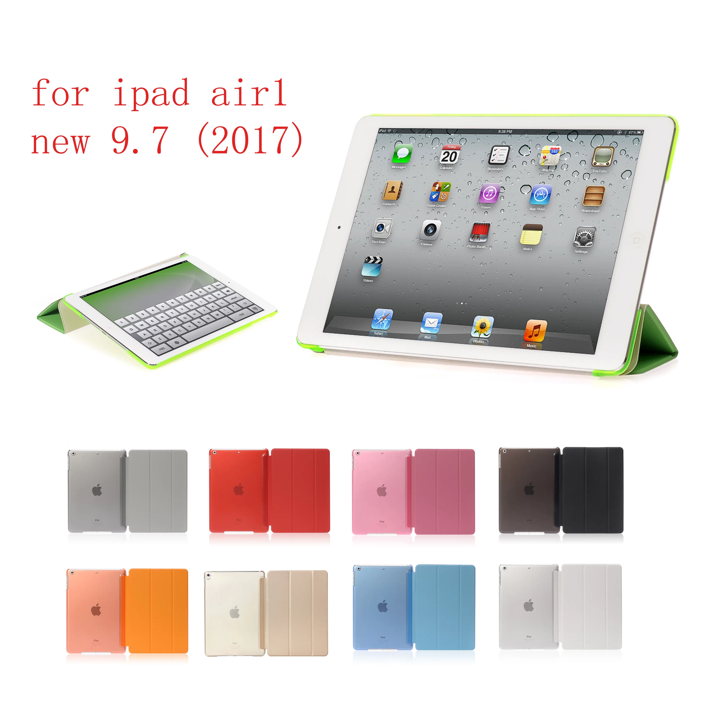 

Case For ipad air1 new 9.7 PU Ultra Slim Magnet Sleep wake up Smart Cover Shell For iPad air1 for A1822`A1823`A1893`A1954